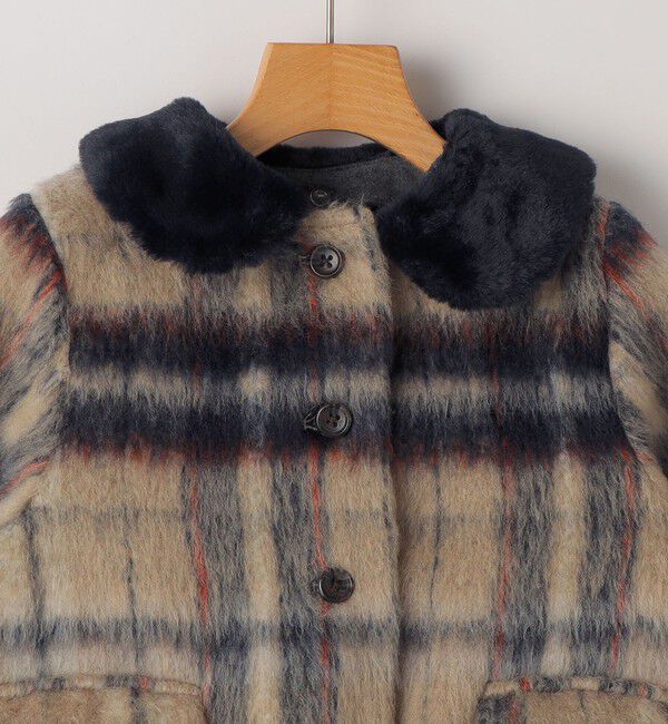SHIPS KIDS「SHIPS KIDS:100～130cm/シャギー チェック コート」|ダッフルコート|
