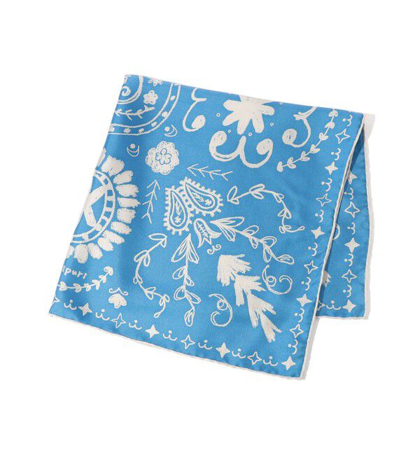TOMORROWLAND GOODS「manipuri BANDANA シルクスカーフ」|バンダナ・スカーフ|64 ブルー系