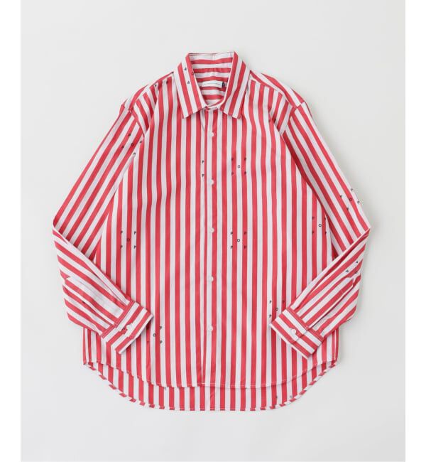JOURNAL STANDARD「POP TRADING COMPANY / ポップトレーディングカンパニー logos stripe shirt」|シャツ・ブラウス|レッド