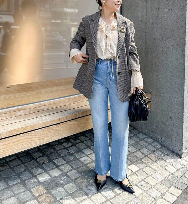 Rie Miller「《5サイズ展開》【RM denim】センタープレス裾デザインデニム」|デニム|