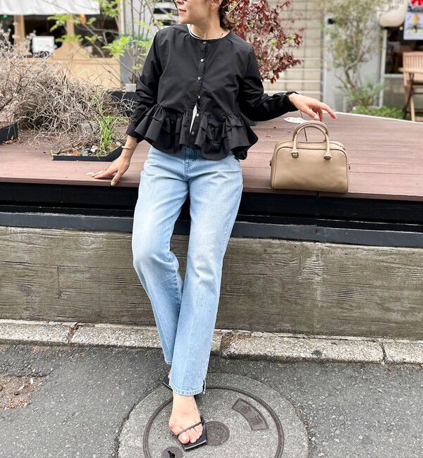 Rie Miller「《5サイズ展開》【RM denim】センタープレス裾デザインデニム」|デニム|