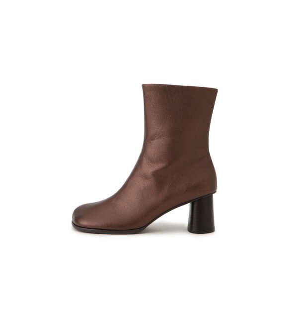 SALON adam et rope'「【WEB限定】レザースクエアトゥヒールショートブーツ」|ロングブーツ|