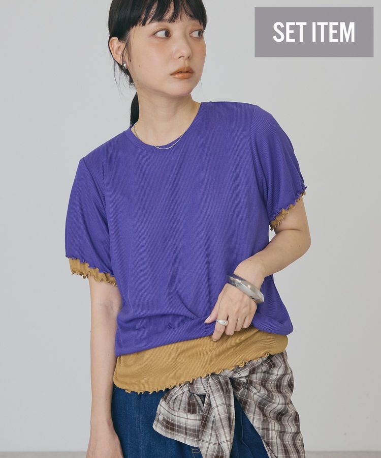 AMERICAN HOLIC「【2点セット】配色レイヤードメローTシャツ」|Tシャツ・カットソー|