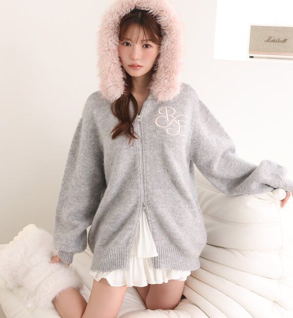  「【Premium order】ゆるたぽマシュマロフェイクファーパーカー」|ニット・セーター|
