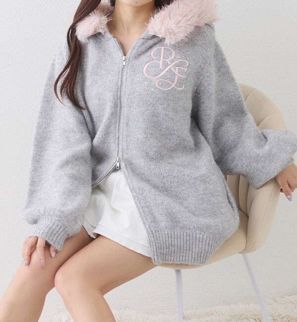  「【Premium order】ゆるたぽマシュマロフェイクファーパーカー」|ニット・セーター|