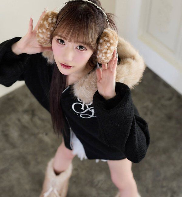  「【Premium order】ゆるたぽマシュマロフェイクファーパーカー」|ニット・セーター|