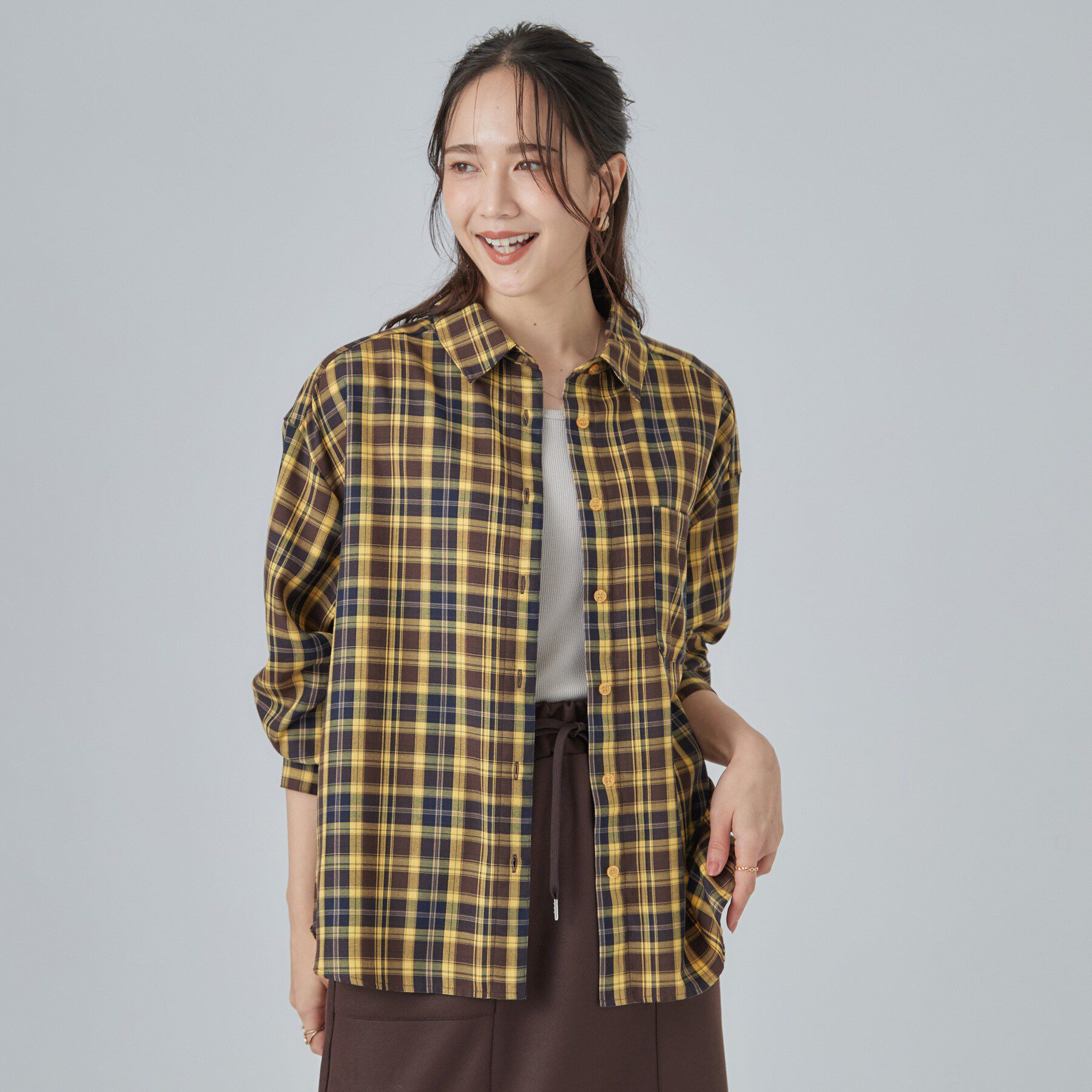 SHOO･LA･RUE「【洗濯後しわになりにくい/S-LL】気分で選ぶ 大人のデイリー使いに ベーシックシャツ」|シャツ・ブラウス|
