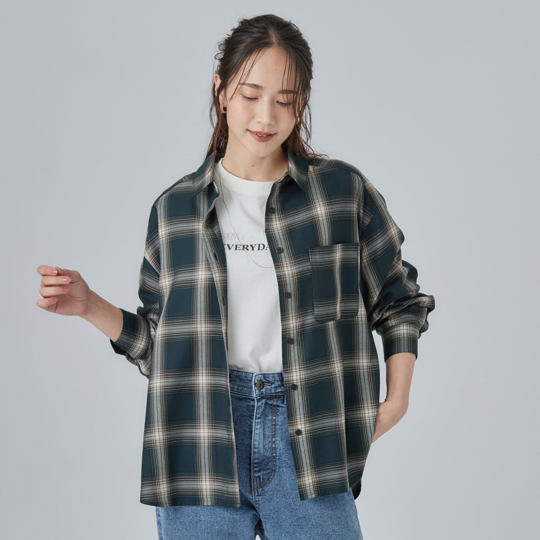 SHOO･LA･RUE「【洗濯後しわになりにくい/S-LL】気分で選ぶ 大人のデイリー使いに ベーシックシャツ」|シャツ・ブラウス|