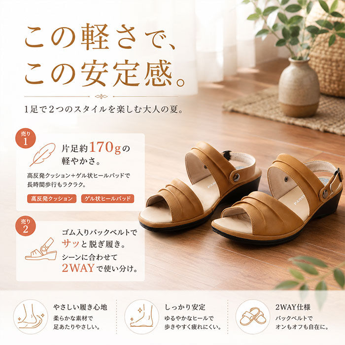 BACKYARD FAMILY「Pansy パンジー サンダル バックストラップ レディース 通販 バックストラップサンダル」|サンダル|