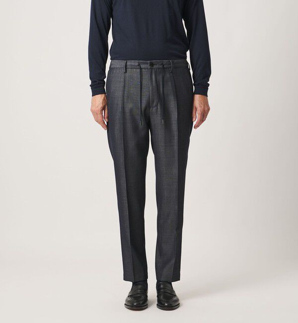 UNITED ARROWS「＜SOVEREIGN＞ グレー シャンブレー ハーフギャザー イージースラックス」|チノ|