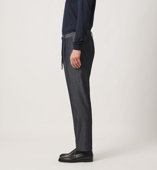 UNITED ARROWS「＜SOVEREIGN＞ グレー シャンブレー ハーフギャザー イージースラックス」|チノ|