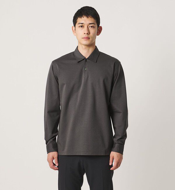 UNITED ARROWS「ポンチ ロングスリーブ ポロシャツ UA COZY 抗菌防臭 接触冷感」|ポロシャツ|