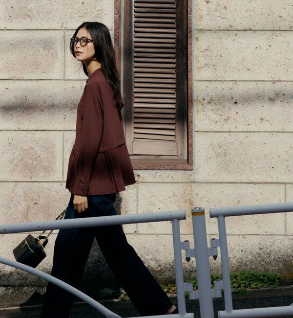 UNITED ARROWS green label relaxing「［size SHORTあり］スソ プリーツ シャツ マシンウォッシャブル 吸水速乾」|シャツ・ブラウス|