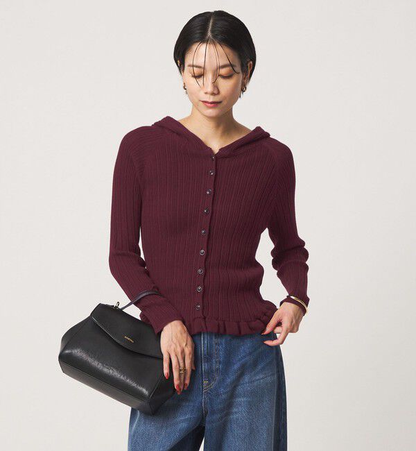 UNITED ARROWS green label relaxing「【別注】＜tyn.TGOR＞フリル リブ フード カーディガン」|カーディガン|