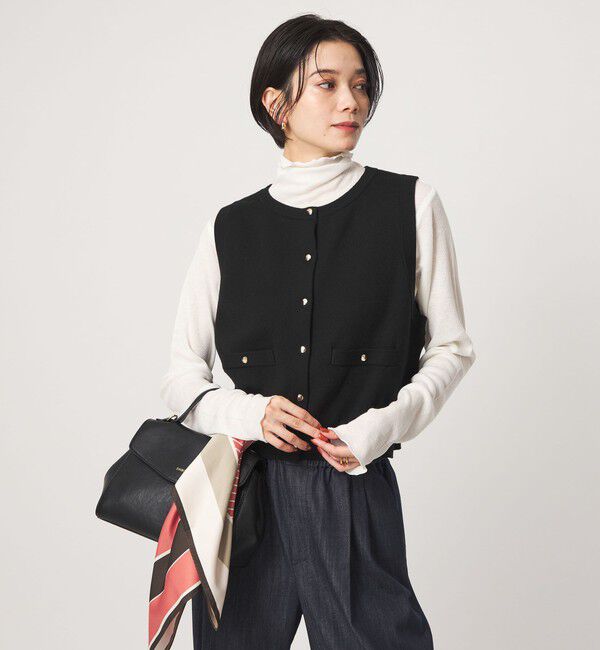 UNITED ARROWS green label relaxing「ニットベスト&times;フリルネック ブラウス」|シャツ・ブラウス|