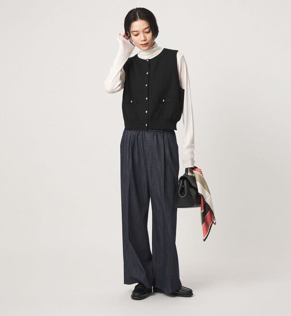 UNITED ARROWS green label relaxing「ニットベスト&times;フリルネック ブラウス」|シャツ・ブラウス|