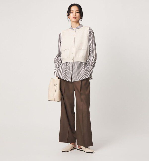 UNITED ARROWS green label relaxing「ニットベスト&times;フリルネック ブラウス」|シャツ・ブラウス|