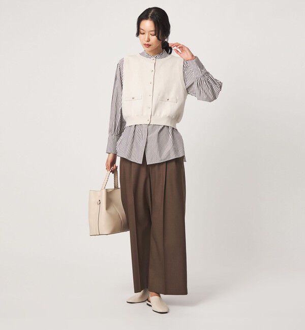 UNITED ARROWS green label relaxing「ニットベスト&times;フリルネック ブラウス」|シャツ・ブラウス|