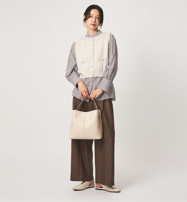 UNITED ARROWS green label relaxing「ニットベスト&times;フリルネック ブラウス」|シャツ・ブラウス|