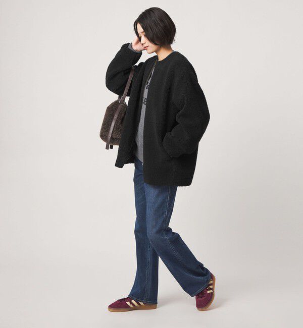 UNITED ARROWS green label relaxing「［size SHORTあり］ボア ノーカラー ブルゾン」|ブルゾン・スタジャン|