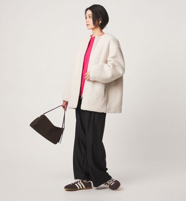 UNITED ARROWS green label relaxing「［size SHORTあり］ボア ノーカラー ブルゾン」|ブルゾン・スタジャン|