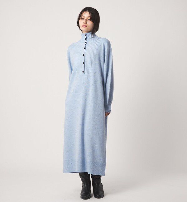 EMMEL REFINES「＜EMMEL REFINES＞EM ネップ Iライン ニットワンピース」|ワンピース|LT.BLUE