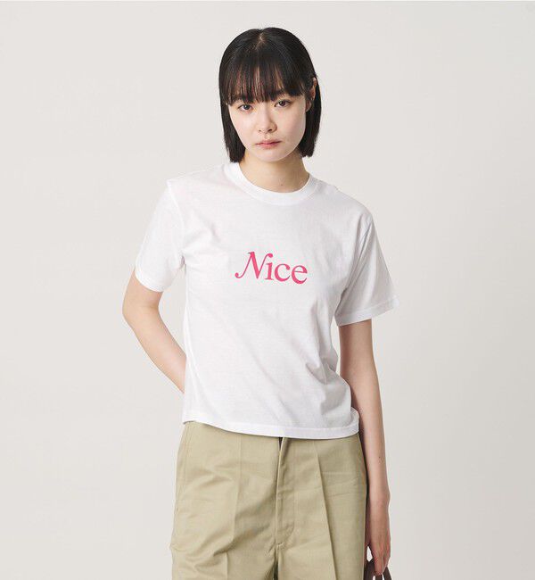NICE WEATHER「＜NICE WEATHER＞ウィメンズ NICE ロゴ Tシャツ」|Tシャツ・カットソー|WHITE