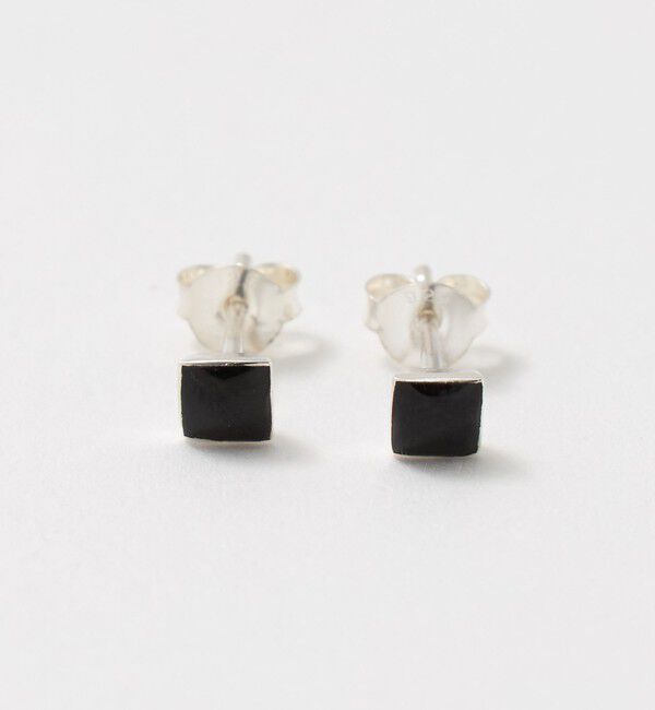 BEAUTY&YOUTH UNITED ARROWS「＜BAITS＞スクエア ストーン ピアス」|ピアス|BLACK