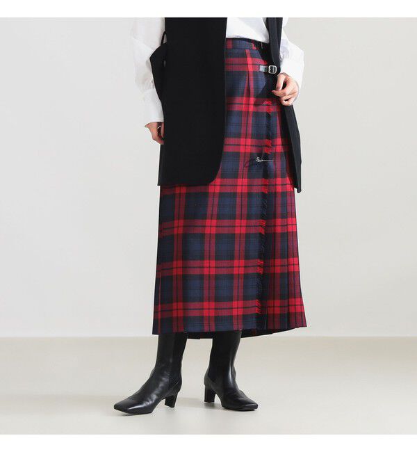 Demi-Luxe BEAMS 「【別注】O&rsquo;NEIL OF DUBLIN &times; Demi-Luxe BEAMS / ウール イージー ロング キルトスカート 85cm」|スカート|