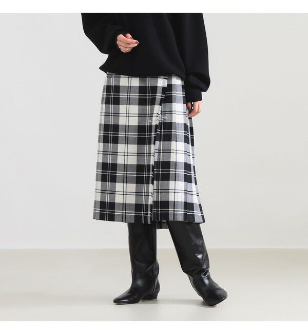 Demi-Luxe BEAMS 「【別注】O&rsquo;NEIL OF DUBLIN &times; Demi-Luxe BEAMS / ウール イージー ロング キルトスカート 73cm」|スカート|