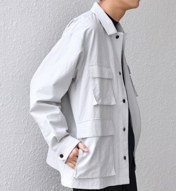 SHIPS any「SHIPS any: コットン/ナイロン ワッシャー BDU シャツ ジャケット (セットアップ対応)◇」|シャツ・ブラウス|