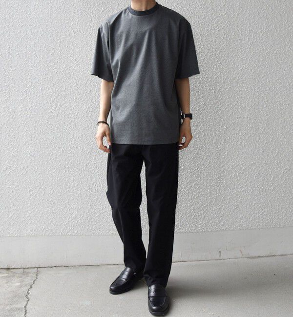 SHIPS any「SHIPS any:〈接触冷感/遮熱/UVカット〉COOL TOUCH スムース デザイン リブ セミ モックネック Tシャツ◇」|Tシャツ・カットソー|