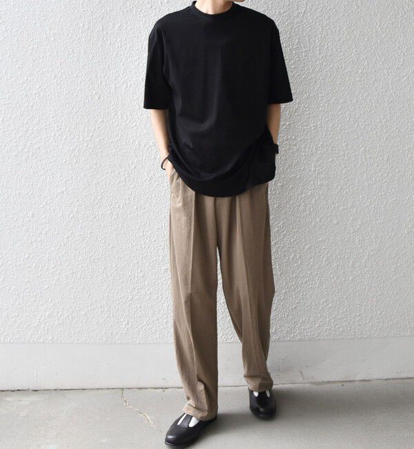 SHIPS any「SHIPS any:〈接触冷感/遮熱/UVカット〉COOL TOUCH スムース デザイン リブ セミ モックネック Tシャツ◇」|Tシャツ・カットソー|