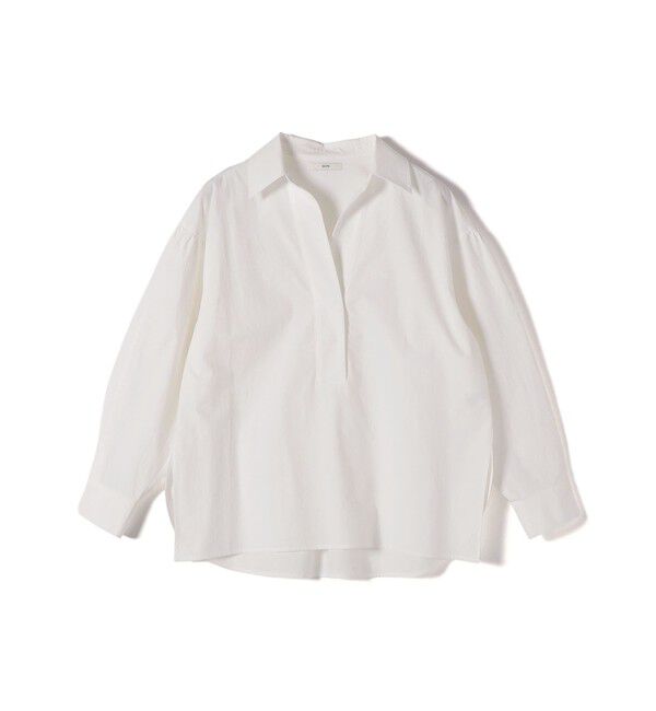 SHIPS for women「〈手洗い可能〉無地 / ストライプ サイド スリット スキッパー コットン シャツ 2」|シャツ・ブラウス|
