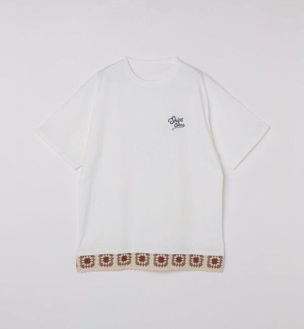 SHIPS Colors 「【WEB限定】SHIPS Colors:クロシェニット ロゴ刺繍 Tシャツ◇」|Tシャツ・カットソー|