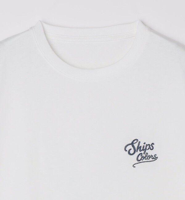 SHIPS Colors 「【WEB限定】SHIPS Colors:クロシェニット ロゴ刺繍 Tシャツ◇」|Tシャツ・カットソー|