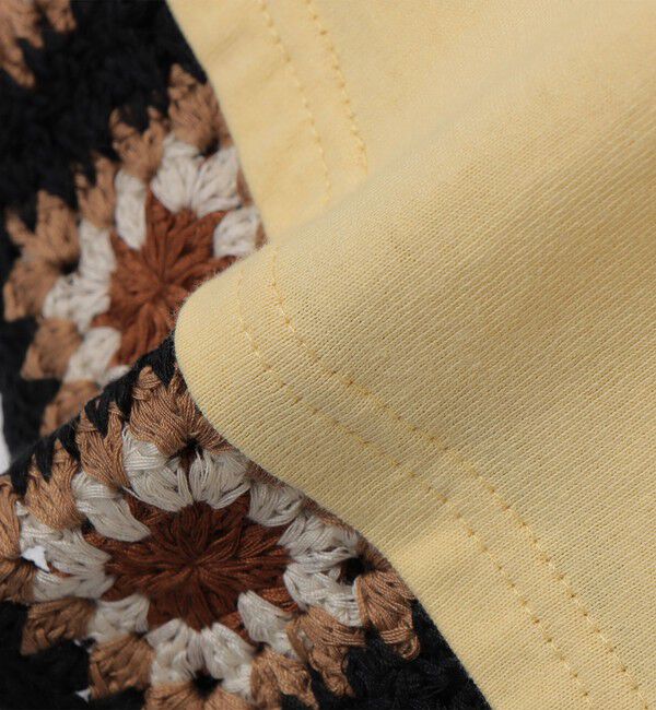 SHIPS Colors 「【WEB限定】SHIPS Colors:クロシェニット ロゴ刺繍 Tシャツ◇」|Tシャツ・カットソー|