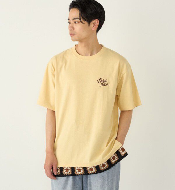 SHIPS Colors 「【WEB限定】SHIPS Colors:クロシェニット ロゴ刺繍 Tシャツ◇」|Tシャツ・カットソー|