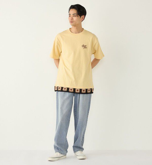 SHIPS Colors 「【WEB限定】SHIPS Colors:クロシェニット ロゴ刺繍 Tシャツ◇」|Tシャツ・カットソー|