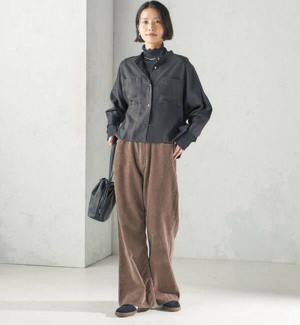 SHIPS for women「【実力派ベーシック】〈手洗い可能〉プリシュランク ツイル ショート シャツ 羽織」|シャツ・ブラウス|
