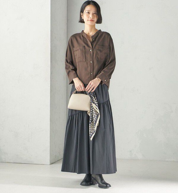 SHIPS for women「【実力派ベーシック】〈手洗い可能〉プリシュランク ツイル ショート シャツ 羽織」|シャツ・ブラウス|