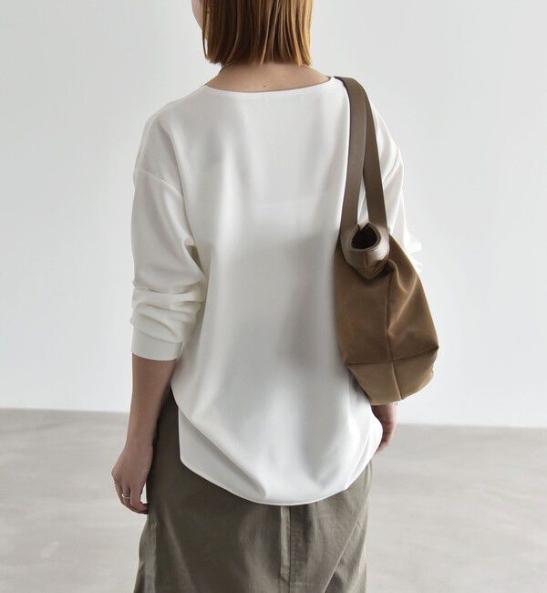 quaranciel「〈洗濯機可能〉カットジョーゼット ラウンドヘム ルーズ プルオーバー」|Tシャツ・カットソー|