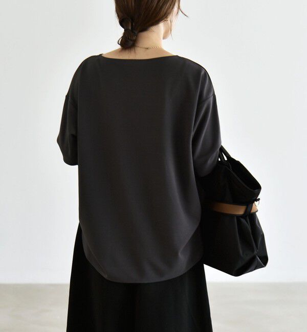 quaranciel「〈洗濯機可能〉カットジョーゼット ラウンドヘム ルーズ プルオーバー」|Tシャツ・カットソー|