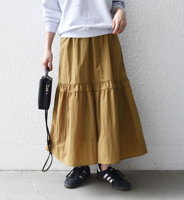 SHIPS any「《予約》〈洗濯機可能〉ウエスト リブ ギャザー スカート［NAVY BLUE］」|スカート|