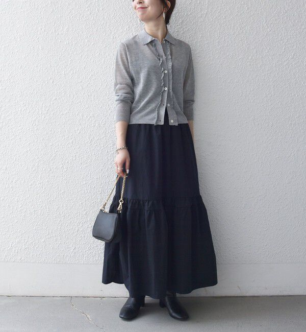 SHIPS any「《予約》〈洗濯機可能〉ウエスト リブ ギャザー スカート［NAVY BLUE］」|スカート|