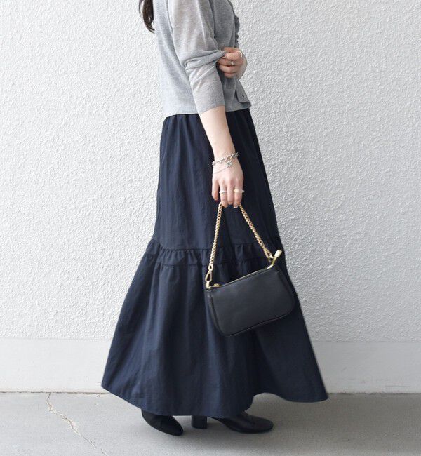 SHIPS any「《予約》〈洗濯機可能〉ウエスト リブ ギャザー スカート［NAVY BLUE］」|スカート|