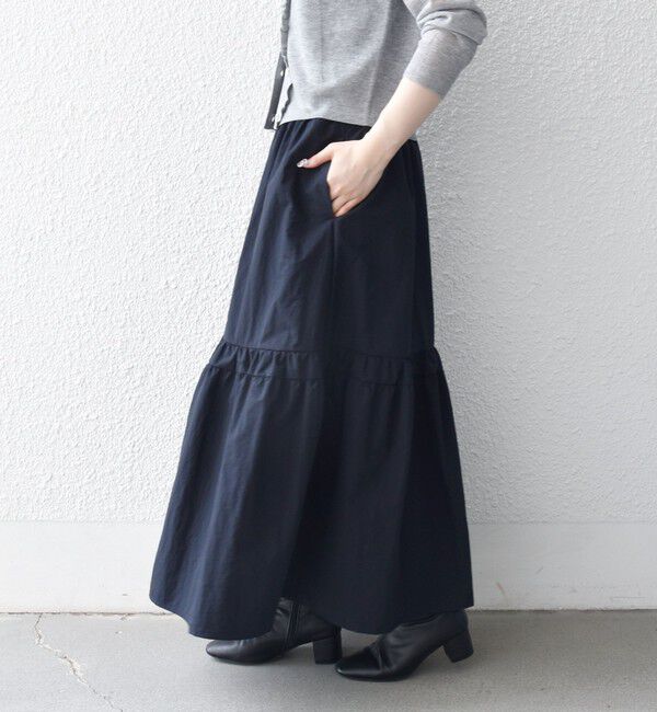 SHIPS any「《予約》〈洗濯機可能〉ウエスト リブ ギャザー スカート［NAVY BLUE］」|スカート|