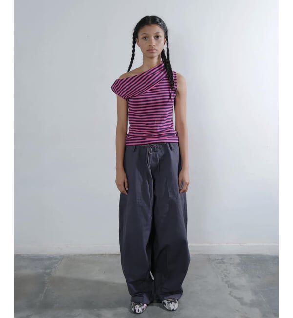 PULP「OMO/オモ Stripes Boatneck Top」|Tシャツ・カットソー|
