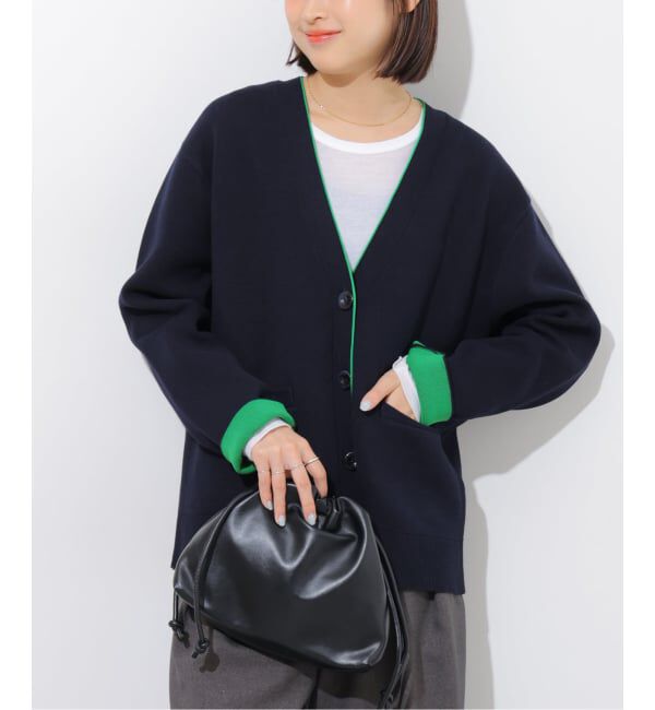 JOURNAL STANDARD relume「《予約》ダブルニットコントラストVネックカーディガン」|カーディガン|