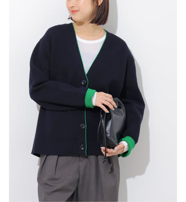 JOURNAL STANDARD relume「《予約》ダブルニットコントラストVネックカーディガン」|カーディガン|